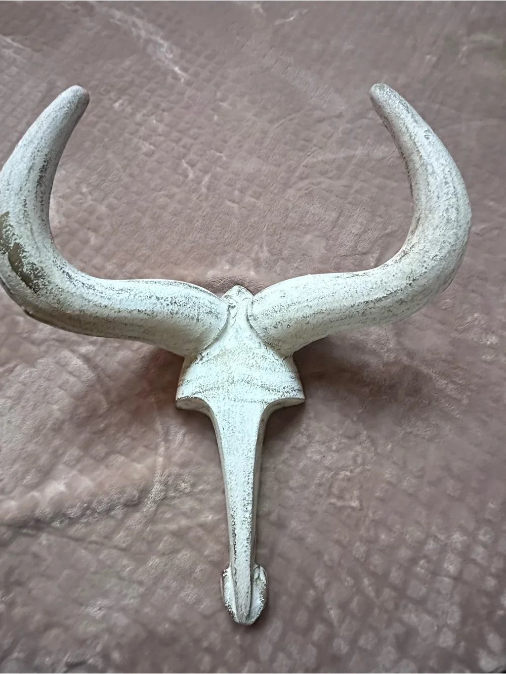 Vintage Rustic White Decorative Wall Horn